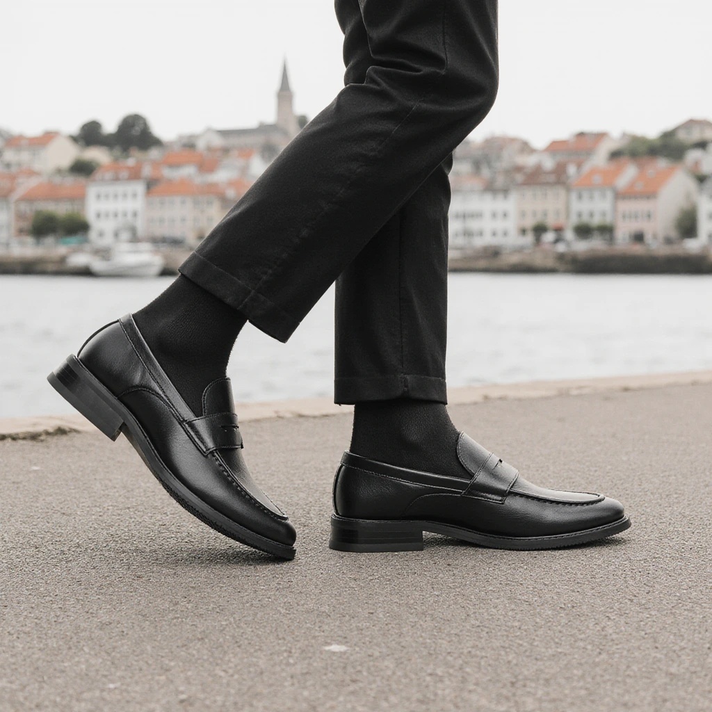 Men'S Shoes Hugo Boss - أحذية رجالية سوداء كلاسيكية بدون رباط،