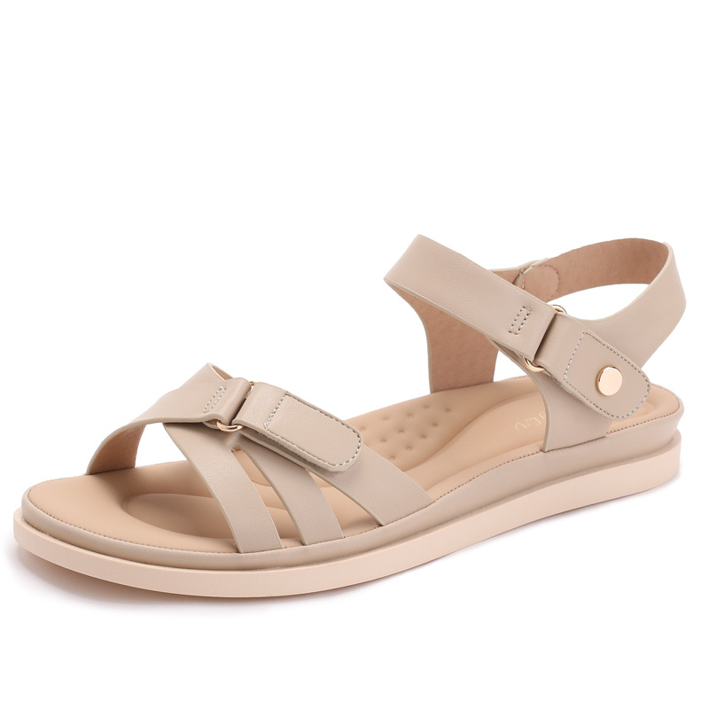 Velcro Strap Sandal - صنادل عصرية مسطحة القاعدة للاستخدام الخارجي