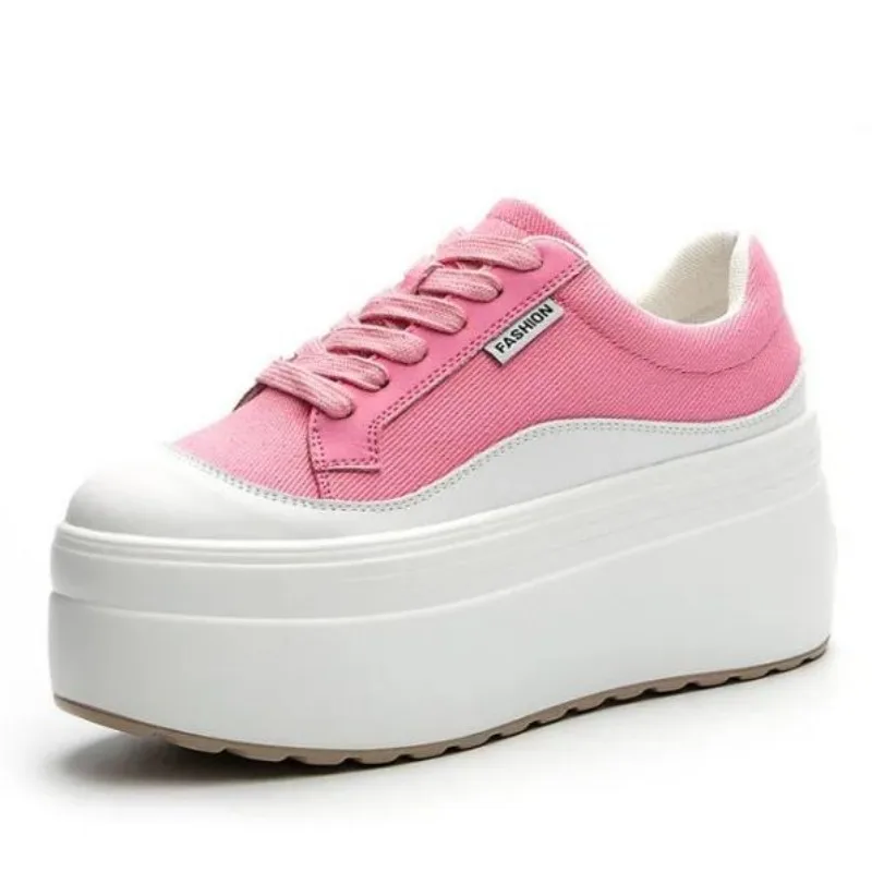 Canvas Sneaker High - 8 سنتيمتر جديد قماش جلد طبيعي
