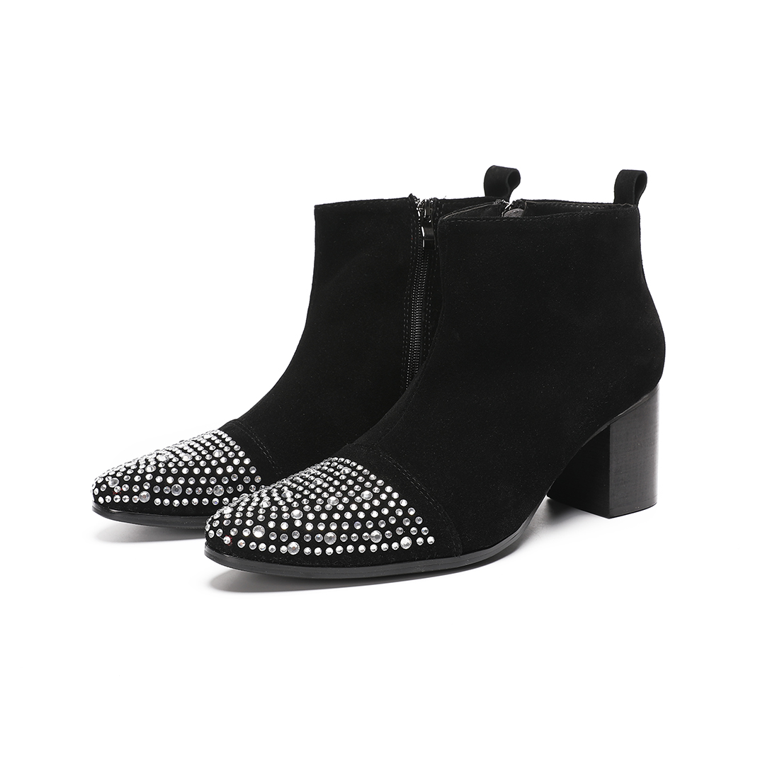 Shoes Heels Men - أحذية كاحل رجالية من الجلد المدبوغ