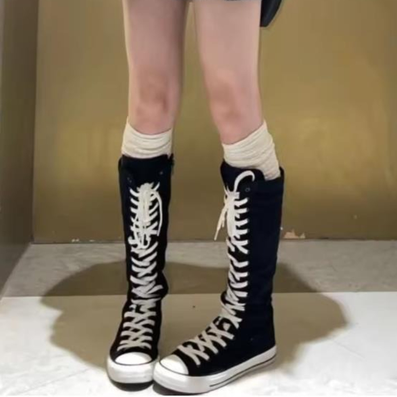 Canvas Sneaker High - أحذية نسائية 2026، أحذية رياضية قماشية