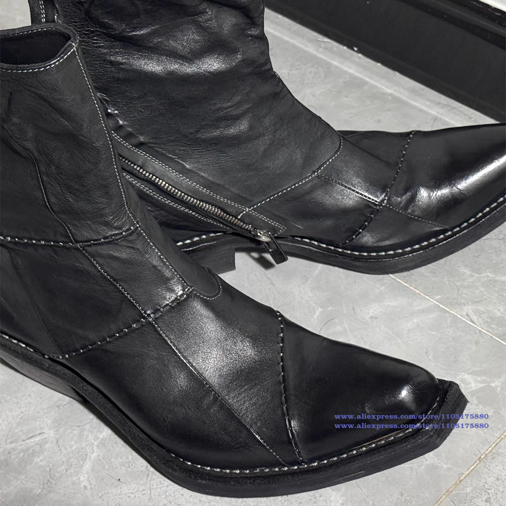 أحذية رجالية جلدية سوداء مدبب  - مراجعة Men Shoes Type وسعره