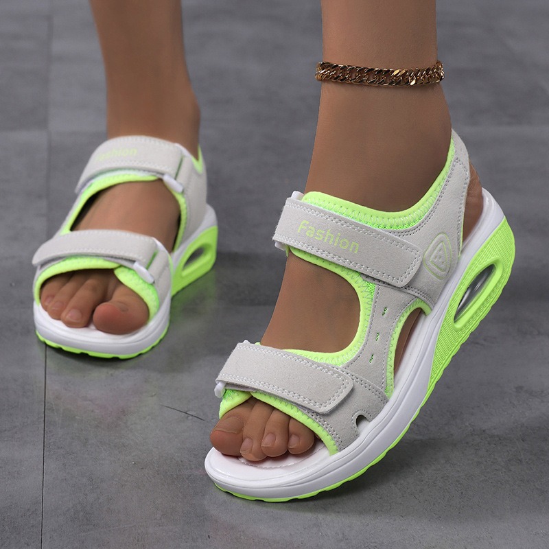 صنادل نسائية طبية بوسادة هوائي - مراجعة Velcro Strap Sandal وسعره