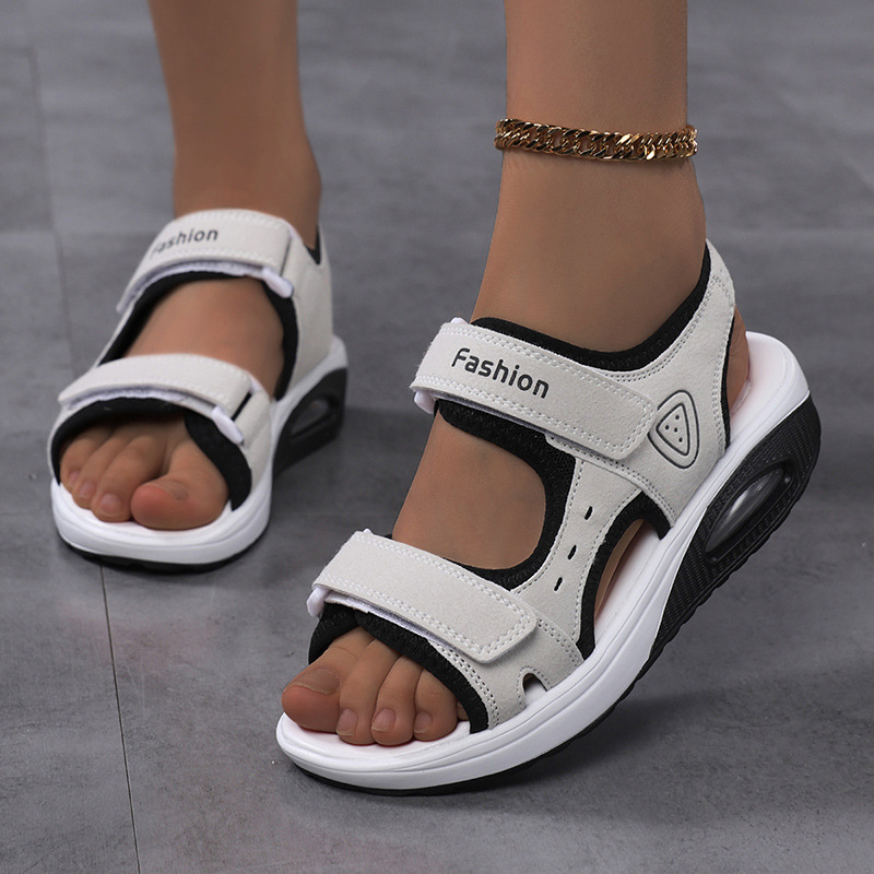صنادل نسائية طبية بوسادة هوائي - مراجعة Velcro Strap Sandal وسعره