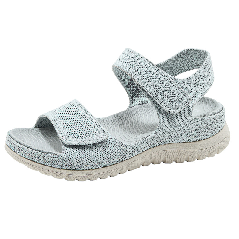 صنادل رياضية نسائية محبوكة بشب - مراجعة Velcro Strap Sandal وسعره